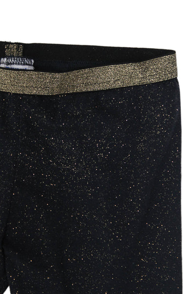 Mayoral Childrens Girls Pull On Leggings Black Gold Cotton Size 14