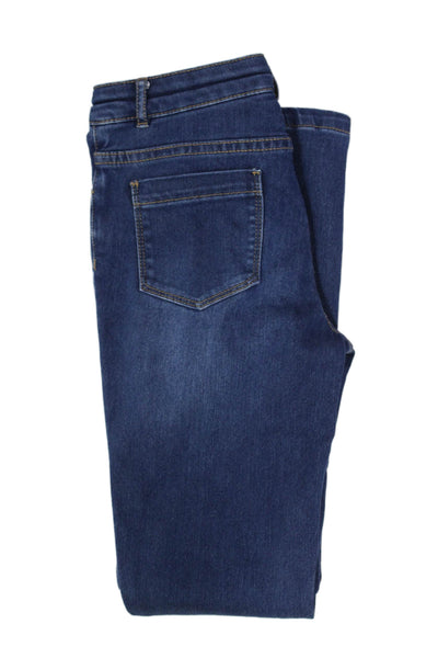 Jacadi Childrens Girls Dark Wash Skinny Leg Jeans Blue Cotton Size 10