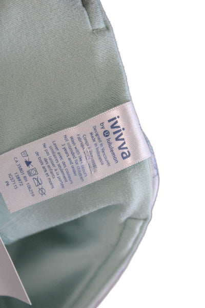 Ivivva Childrens Girls Leaf Print Pull On Leggings Blue Green Size 10
