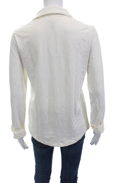 Skims Womens Cotton Long Sleeve Button Up Blouse White Size XS
