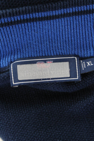 Vineyard Vines Men's Long Sleeves Quarter Zip Pullover Sweater Blue Size XL