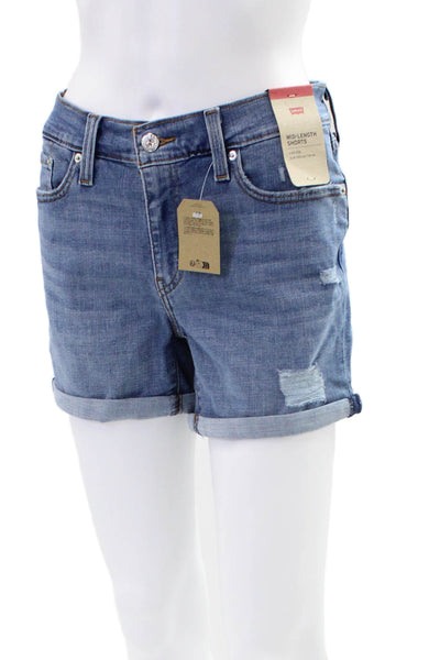 Levi's Womens Mid-Length Denim Shorts Blue Size 27