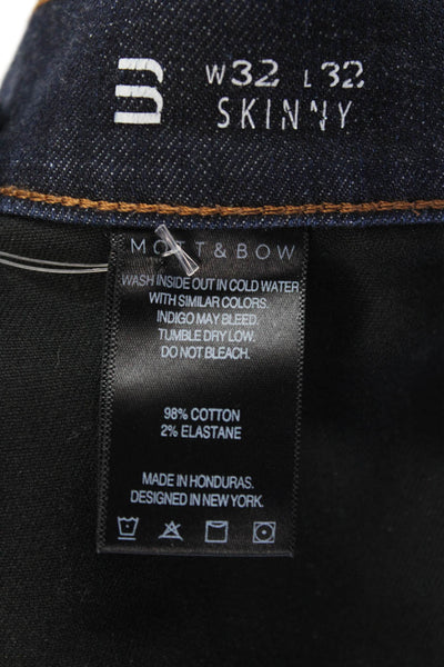 Mott and Bow Women's Midrise Dark Wash Straight Leg Jean Pants Size 32