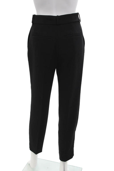 Theory Womens Sash Tie City Crepe Slim Leg Dress Pants Black Size 00