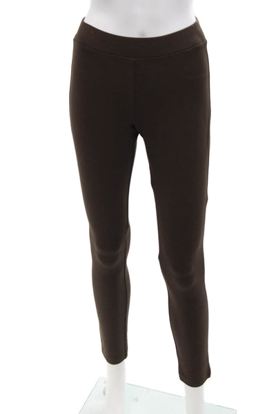 Theory Womens Shawn C 2 Polish Ponte Leggings Brown Size Petite