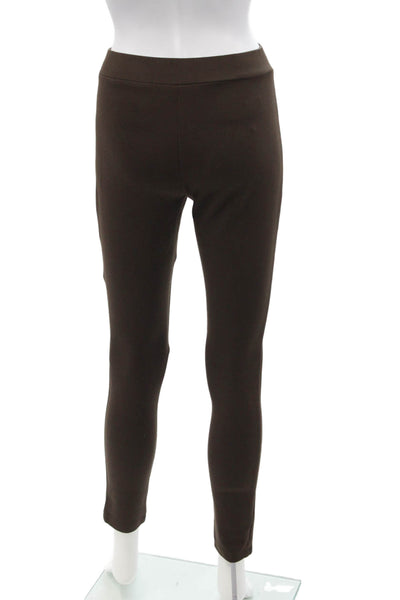 Theory Womens Shawn C 2 Polish Ponte Leggings Brown Size Petite