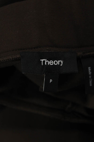 Theory Womens Shawn C 2 Polish Ponte Leggings Brown Size Petite