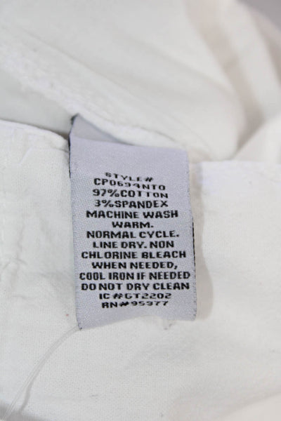 Sanctuary Womens High Rise Slim Leg Cargo Pants White Cotton Size 29
