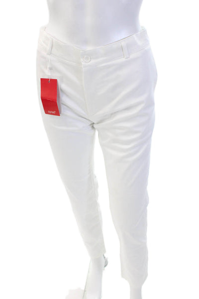 Nove Girls Button Closure Straight Leg Casual Pants White Size 16