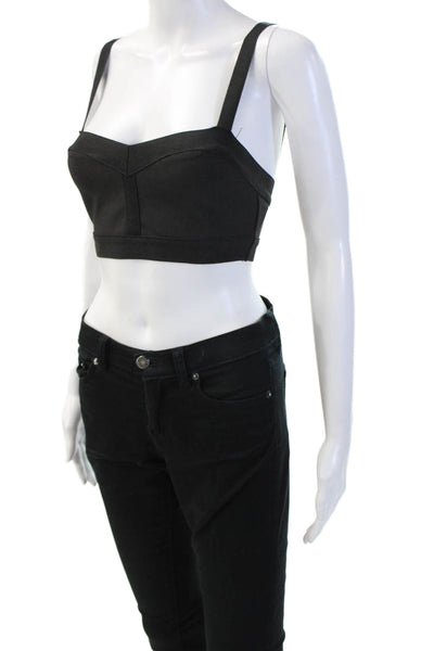 Superdown Womens Cropped Tank Top Black Size XS