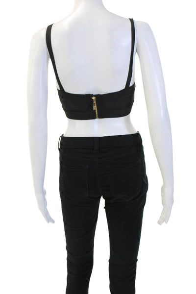 Superdown Womens Cropped Tank Top Black Size XS