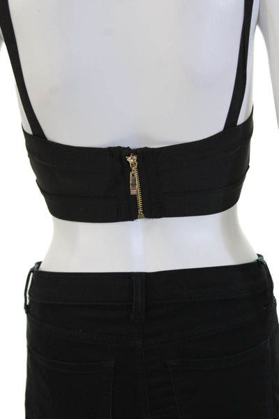 Superdown Womens Cropped Tank Top Black Size XS