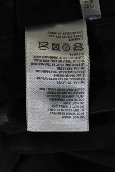 L Agence Womens Cotton Zip Button Slim Leg Sleek Pants Black Size EUR 25
