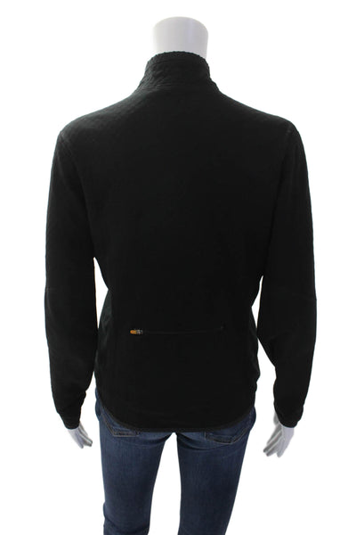 Nike Womens Half Zip Mock Neck Long Sleeve Pullover Sweatshirt Black Size M