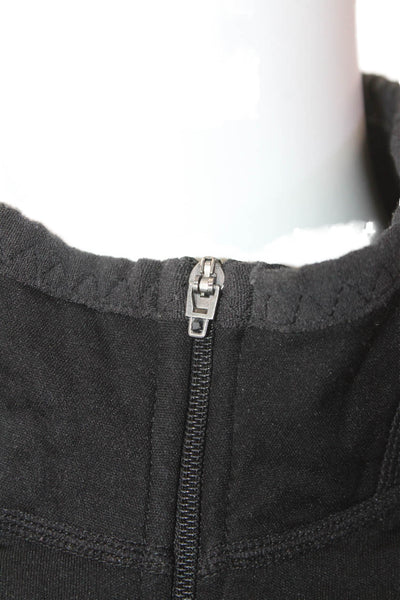 Nike Womens Half Zip Mock Neck Long Sleeve Pullover Sweatshirt Black Size M