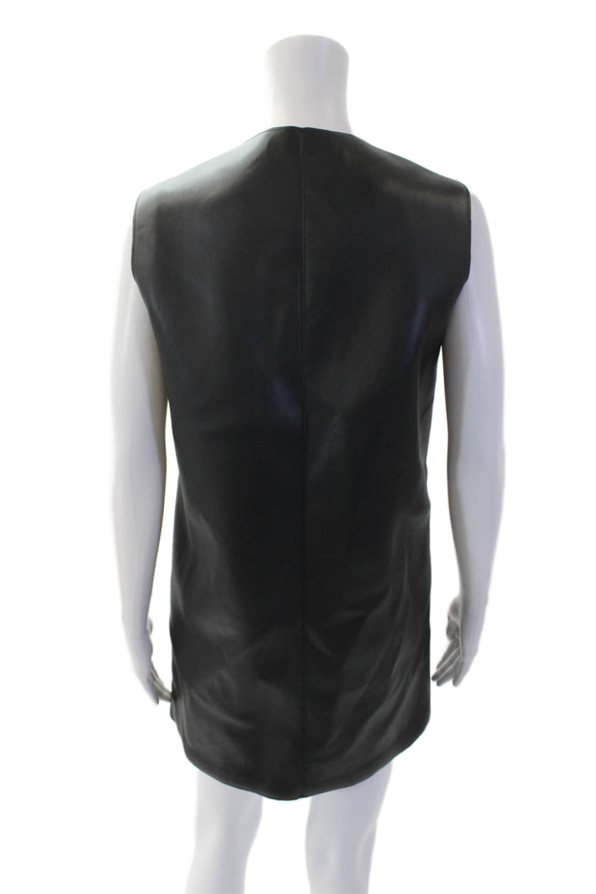 zara faux leather dress black ZARA FAUX LEATHER BLACK DRESS ZW COLLECTION