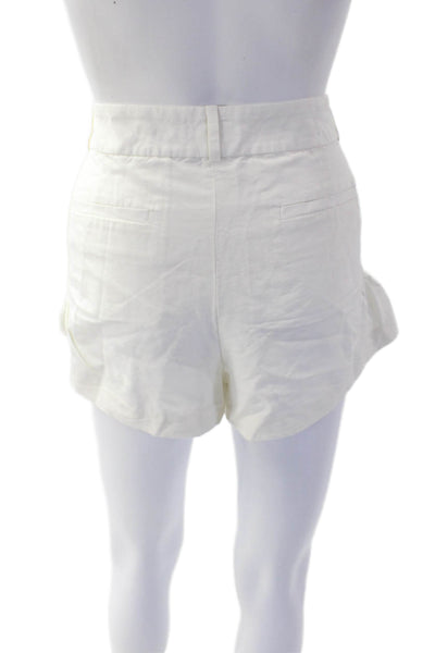 J Crew Womens Mid Rise Zip Up Chino Shorts White Cotton Size 10