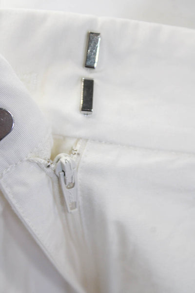 J Crew Womens Mid Rise Zip Up Chino Shorts White Cotton Size 10
