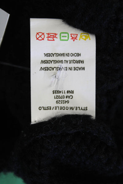 RD Style Womens Cable Knit Crew Neck Long Sleeves Sweater Black Size Medium