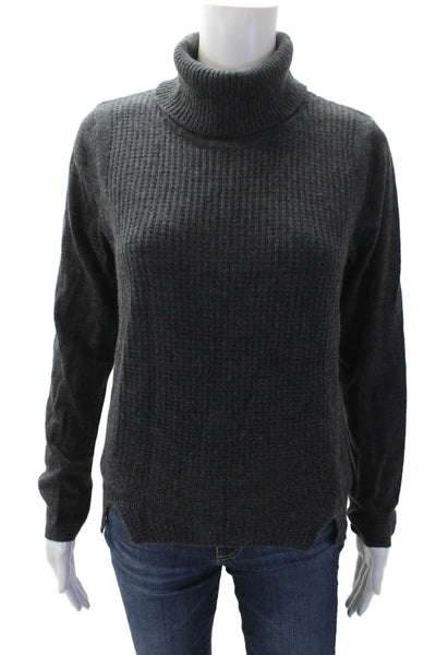 Tahari Womens Long Sleeves Turtleneck Sweater Grey Wool Size Medium