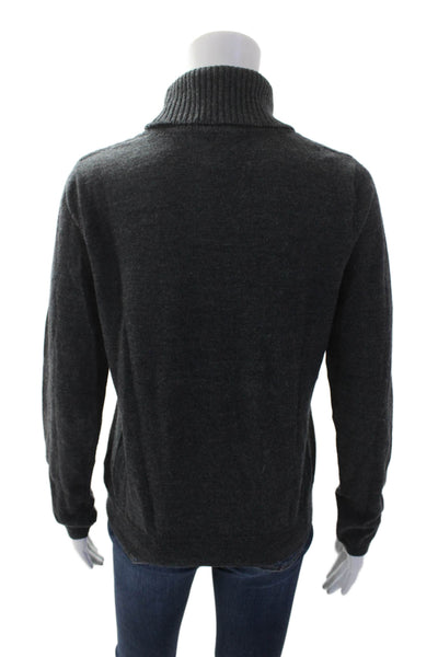 Tahari Womens Long Sleeves Turtleneck Sweater Grey Wool Size Medium