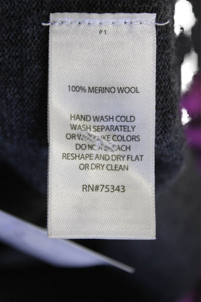 Tahari Womens Long Sleeves Turtleneck Sweater Grey Wool Size Medium
