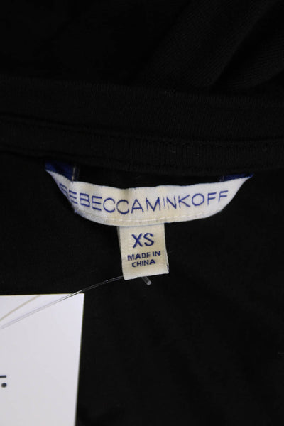 Rebecca Minkoff Womens Short Sleeve Cold Shoulder Tee Shirt Black Size XS