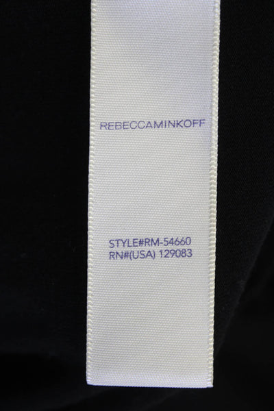 Rebecca Minkoff Womens Short Sleeve Cold Shoulder Tee Shirt Black Size XS
