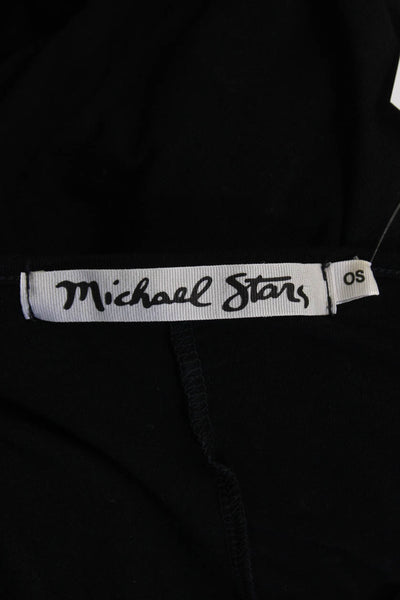 Michael Stars Womens Short Sleeve Cold Shoulder Scoop Neck Shirt Black One Size