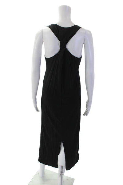 Vince Womens Sleeveless Scoop Neck Knit Midi Shift Dress Black Size Small