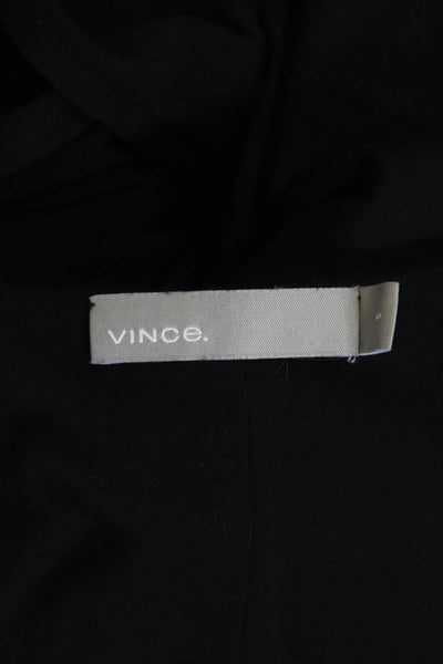 Vince Womens Sleeveless Scoop Neck Knit Midi Shift Dress Black Size Small