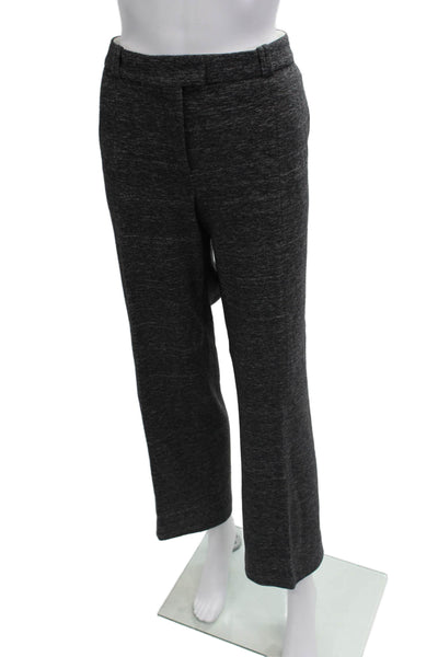 Boss Hugo Boss Womens Flat Front Straight Leg Trousers Gray Size 10