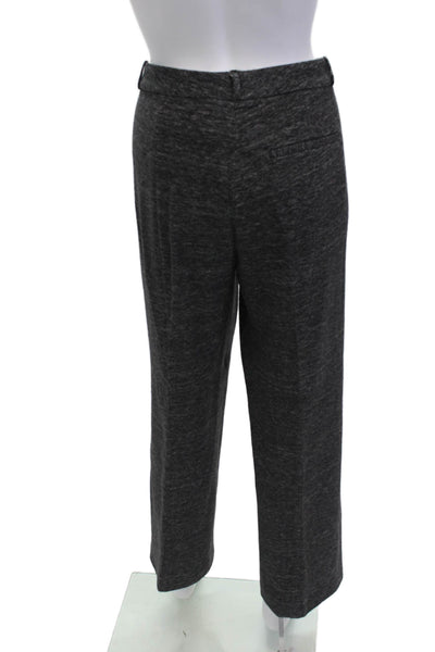 Boss Hugo Boss Womens Flat Front Straight Leg Trousers Gray Size 10