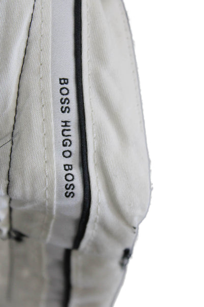 Boss Hugo Boss Womens Flat Front Straight Leg Trousers Gray Size 10