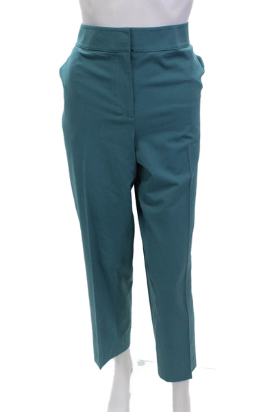 St. John Womens Flat Front Straight Leg Dress pants Blue Size 12