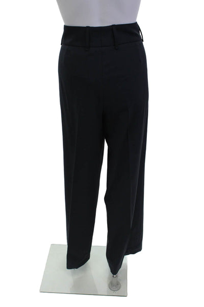 Boss Hugo Boss Womens Wool Flat Front Straight Leg Slacks Blue Size 12