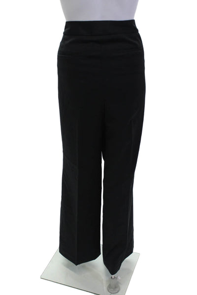 Talbots Womens Wool Flat Front Straight Leg Trousers Black Size 12