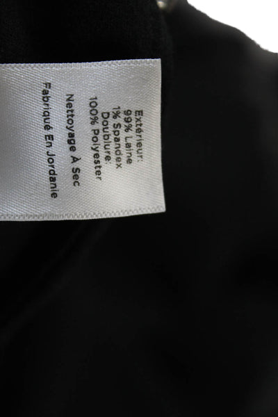 Talbots Womens Wool Flat Front Straight Leg Trousers Black Size 12