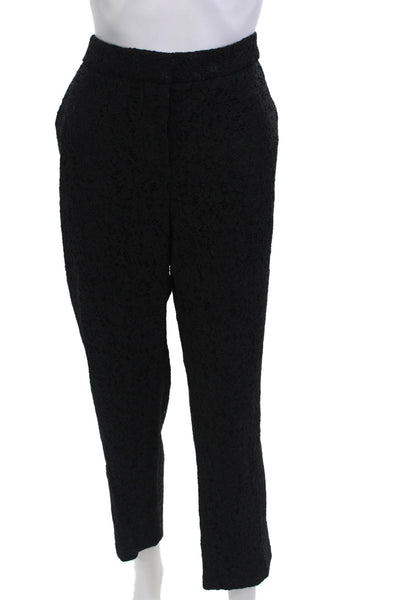 Adrianna Papell Womens Lace Flat Front Trousers Black Size 12