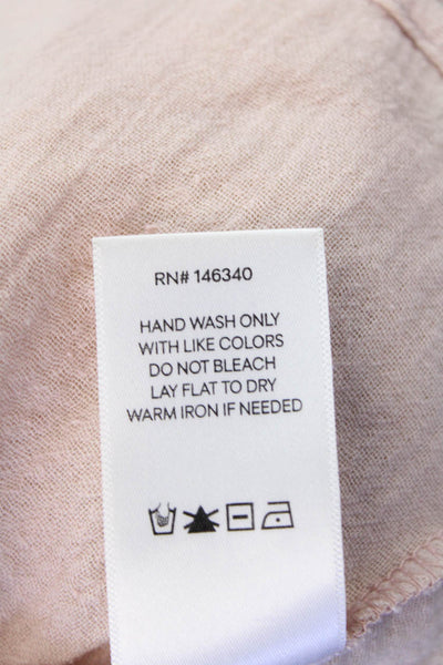 Amo Womens Solid Round Neck Pullover Tank Top Blouse Pink Size XS