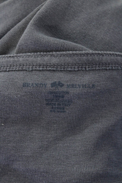 Brandy Melville Womens Cotton Button Up Long Sleeve Top Blue Size OS