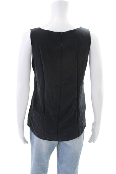 Go Silk Womens Silk Keyhole Tank Top Blouse Black Size XS