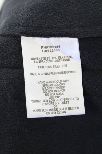 Go Silk Womens Silk Keyhole Tank Top Blouse Black Size XS