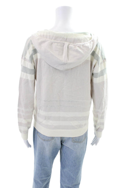 One Grey Day Womens Cotton Blend Striped Pullover Hoodie Purple Size XS