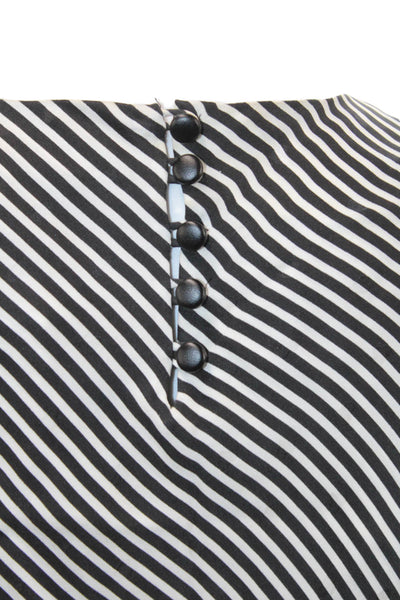 Frame Womens Silk Striped Blouse Black Size XS