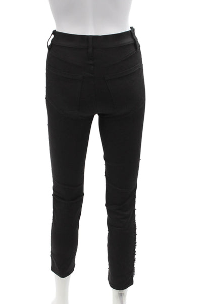 J Brand Womens Sequined Straight Pants Black Size 24