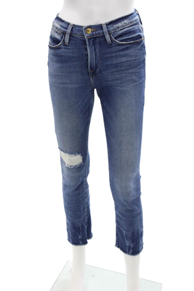 Frame Denim Womens Straight Jeans Blue Size 25