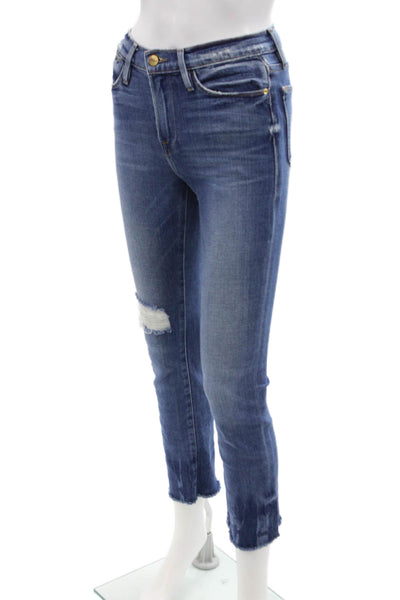 Frame Denim Womens Straight Jeans Blue Size 25