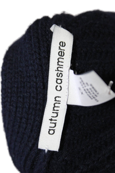 Autumn Cashmere Womens Open Front Grommet Lace Up Cardigan Sweater Navy Size XS