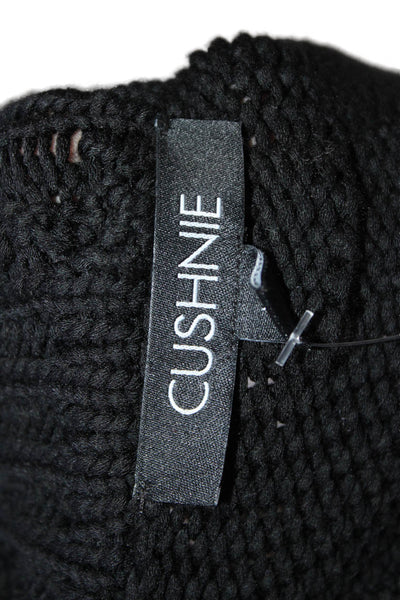 Cushnie Womens Long Sleeve Open Knit Cardigan Sweater Black Size Extra Small